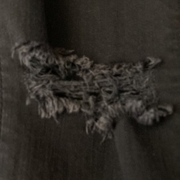 MOTHER Looker Ankle Fray in Guilty as Sin Black Distressed Jeans Size 24x25 - Picture 6 of 12